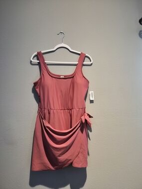 Old Navy Rose Pink One-Piece Swim Dress with Side Tie